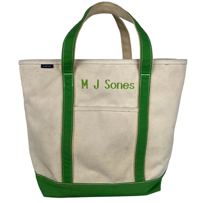 00s Lands' End Well Worn Lime Green Large Tote Bag