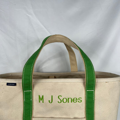 00s Lands' End Well Worn Lime Green Large Tote Bag