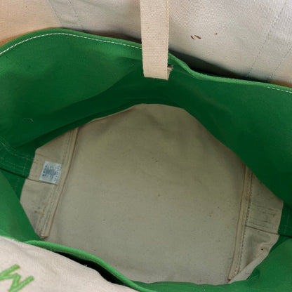 00s Lands' End Well Worn Lime Green Large Tote Bag
