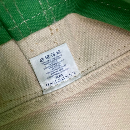 00s Lands' End Well Worn Lime Green Large Tote Bag