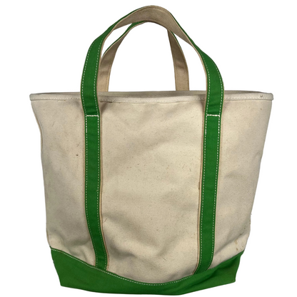 00s Lands' End Well Worn Lime Green Large Tote Bag