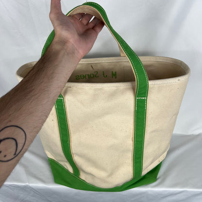 00s Lands' End Well Worn Lime Green Large Tote Bag