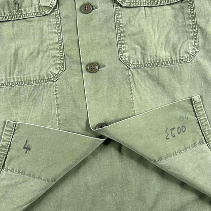 60s US Navy Poplin Army Green Shirt- M