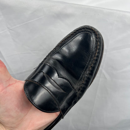 80s Black Leather Penny Loafers- M's 9.5, W's 11