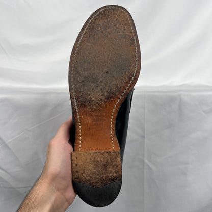 80s Black Leather Penny Loafers- M's 9.5, W's 11