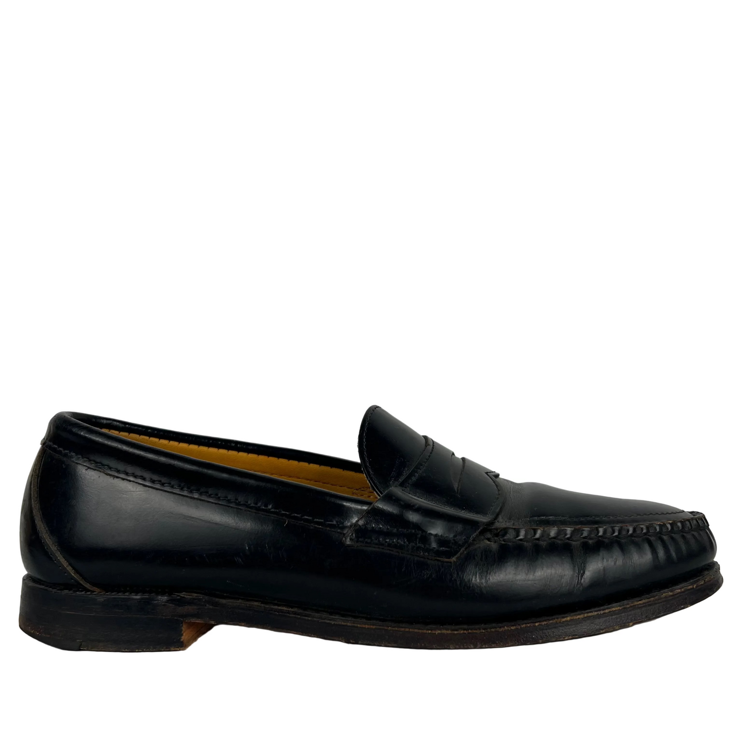 80s Black Leather Penny Loafers- M's 9.5, W's 11