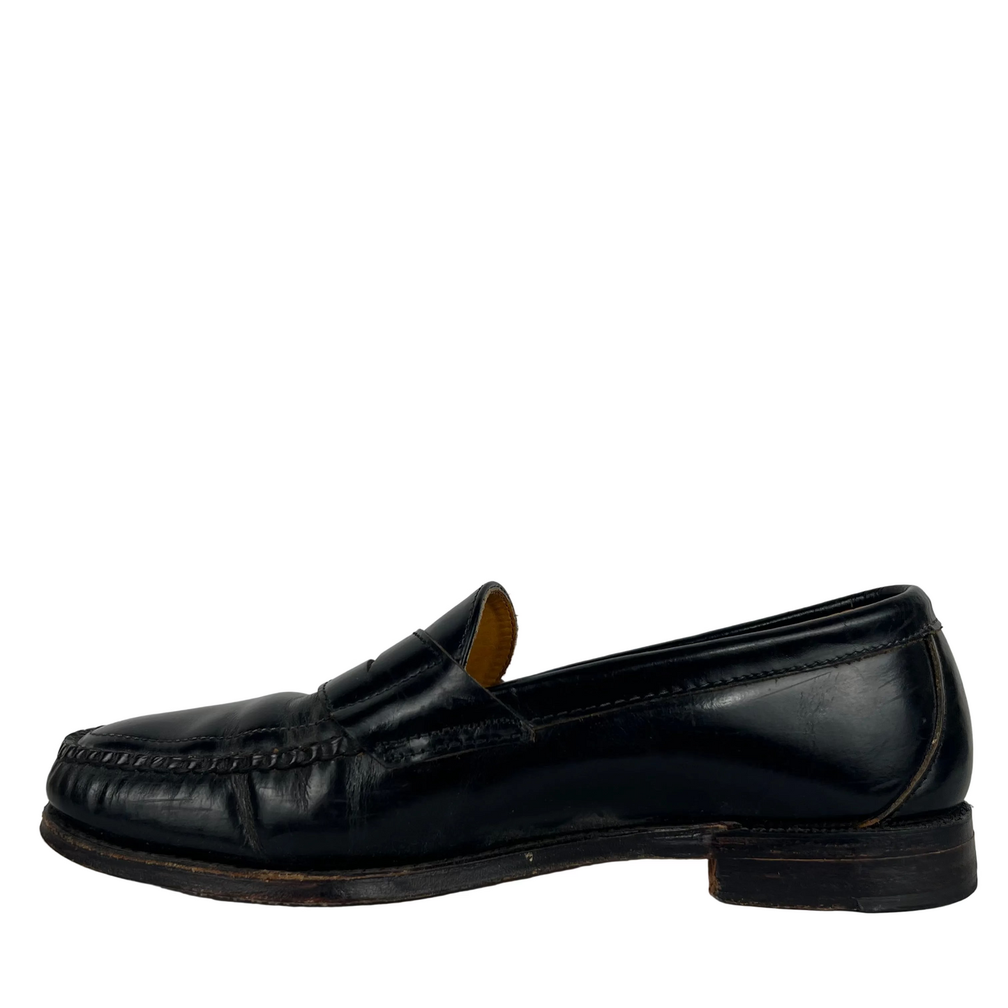 80s Black Leather Penny Loafers- M's 9.5, W's 11