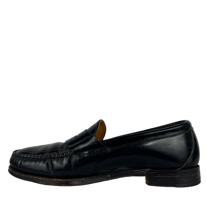 80s Black Leather Penny Loafers- M's 9.5, W's 11