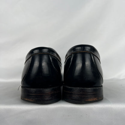 80s Black Leather Penny Loafers- M's 9.5, W's 11