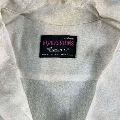 60s Campus 'Expressions' Fringe Rayon Top- M