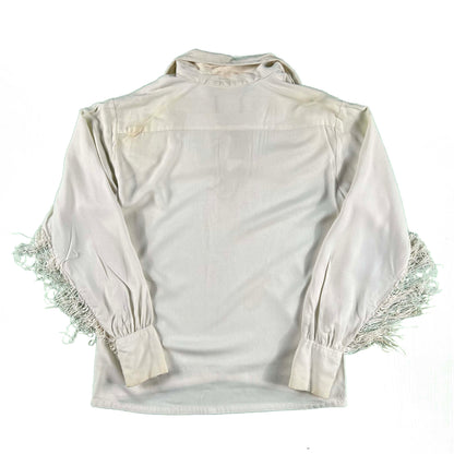 60s Campus 'Expressions' Fringe Rayon Top- M