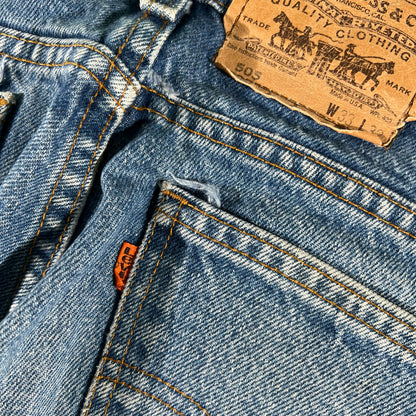 80s Levi's 505 Orange Tab Denim- 33x30.5