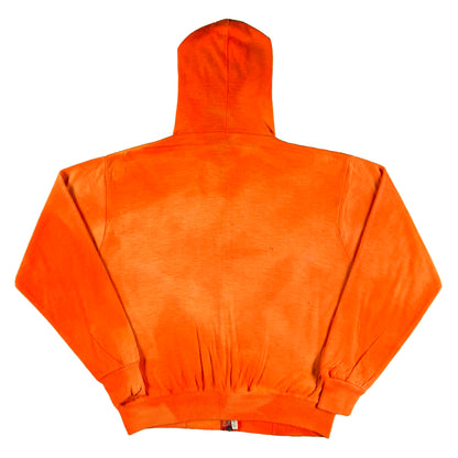 70s Sun Faded Orange Thermal Lined z/u Hoodie- L