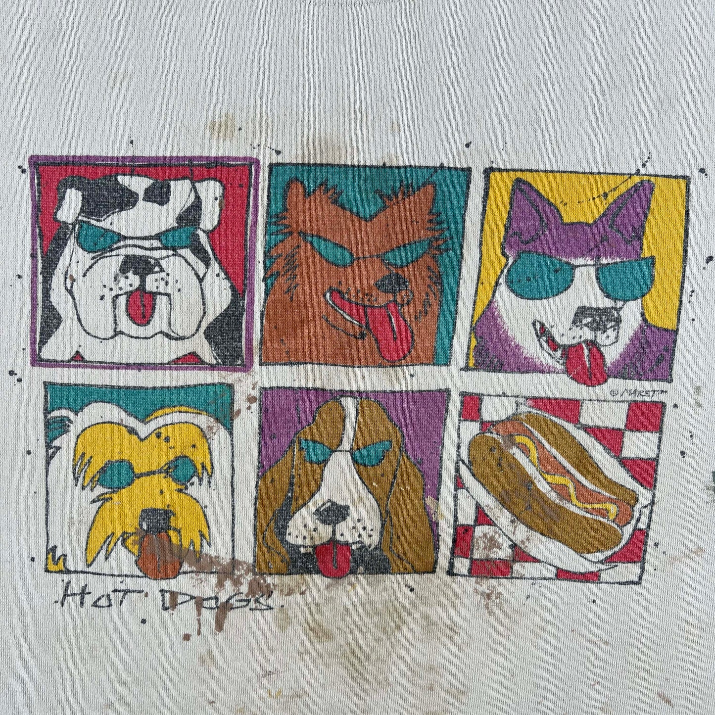 90s Hot Dogs Painter's Sweatshirt- M