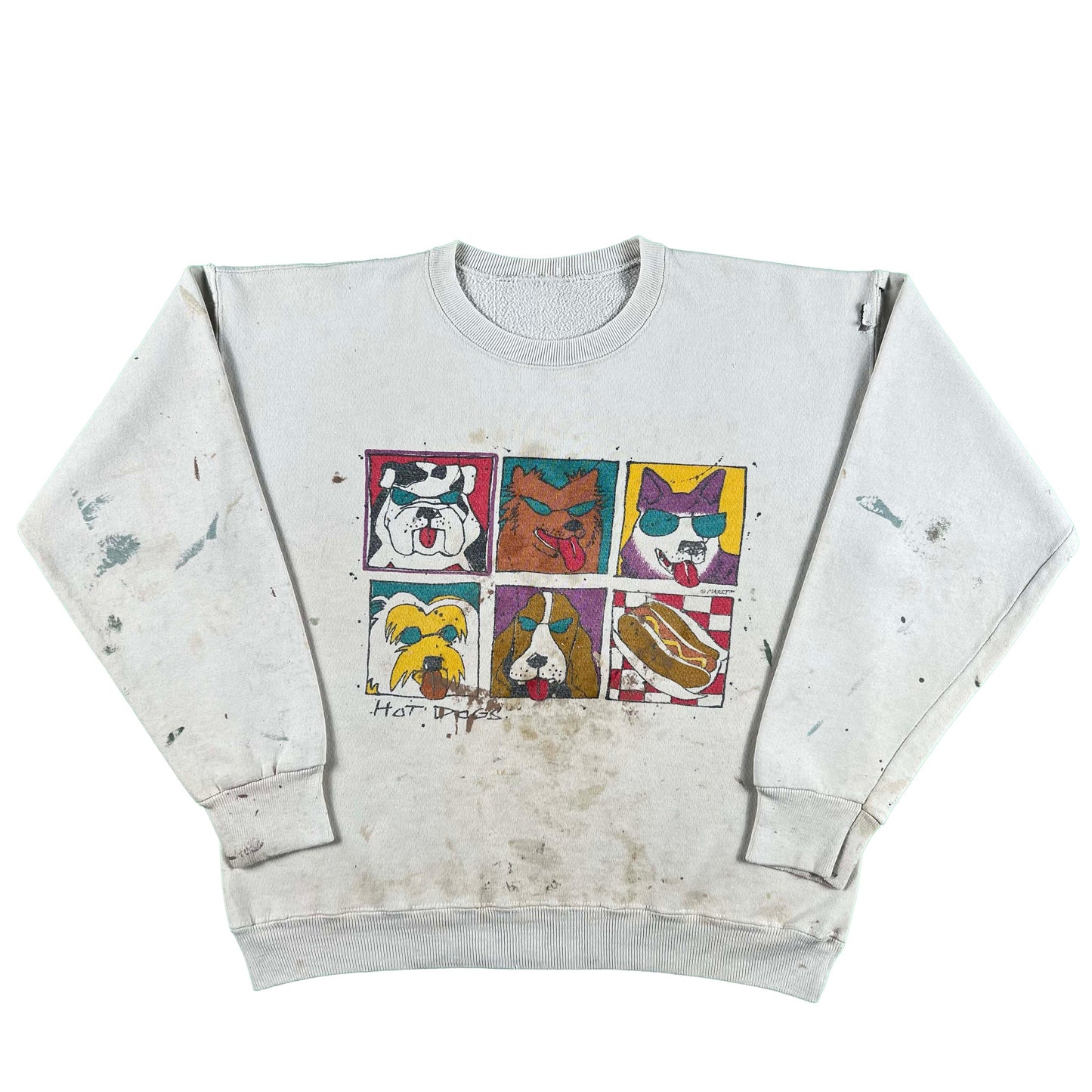 90s Hot Dogs Painter's Sweatshirt- M