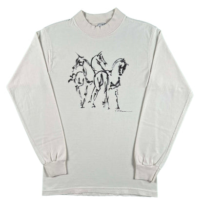 90s Horse Art Long Sleeve Tee- S