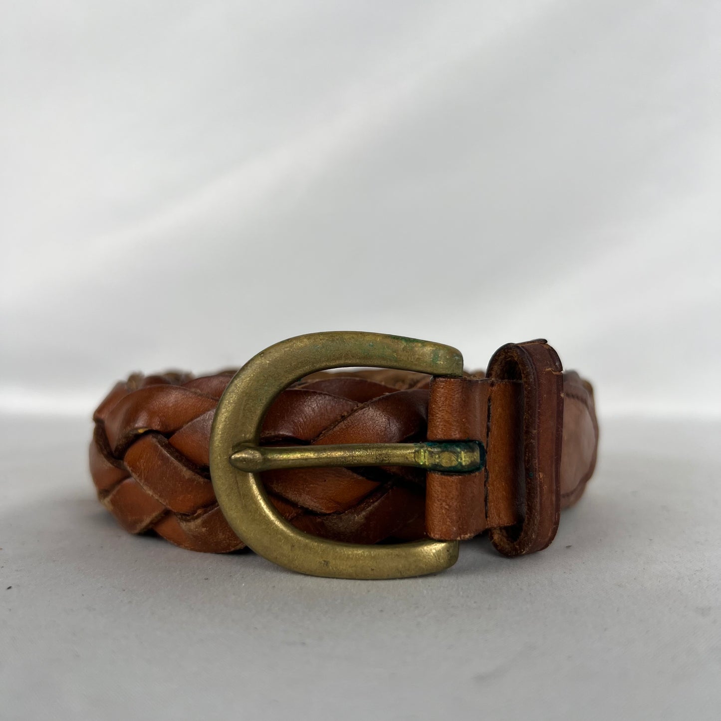 80s Eddie Bauer Braided Leather Belt- 32"-36"