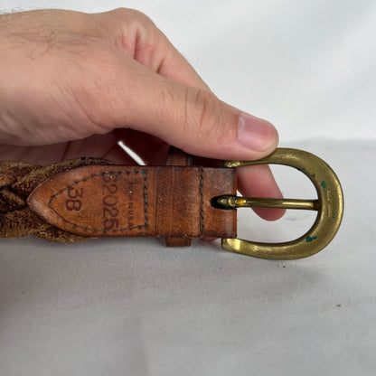 80s Eddie Bauer Braided Leather Belt- 32"-36"