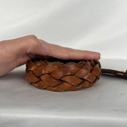 80s Eddie Bauer Braided Leather Belt- 32"-36"