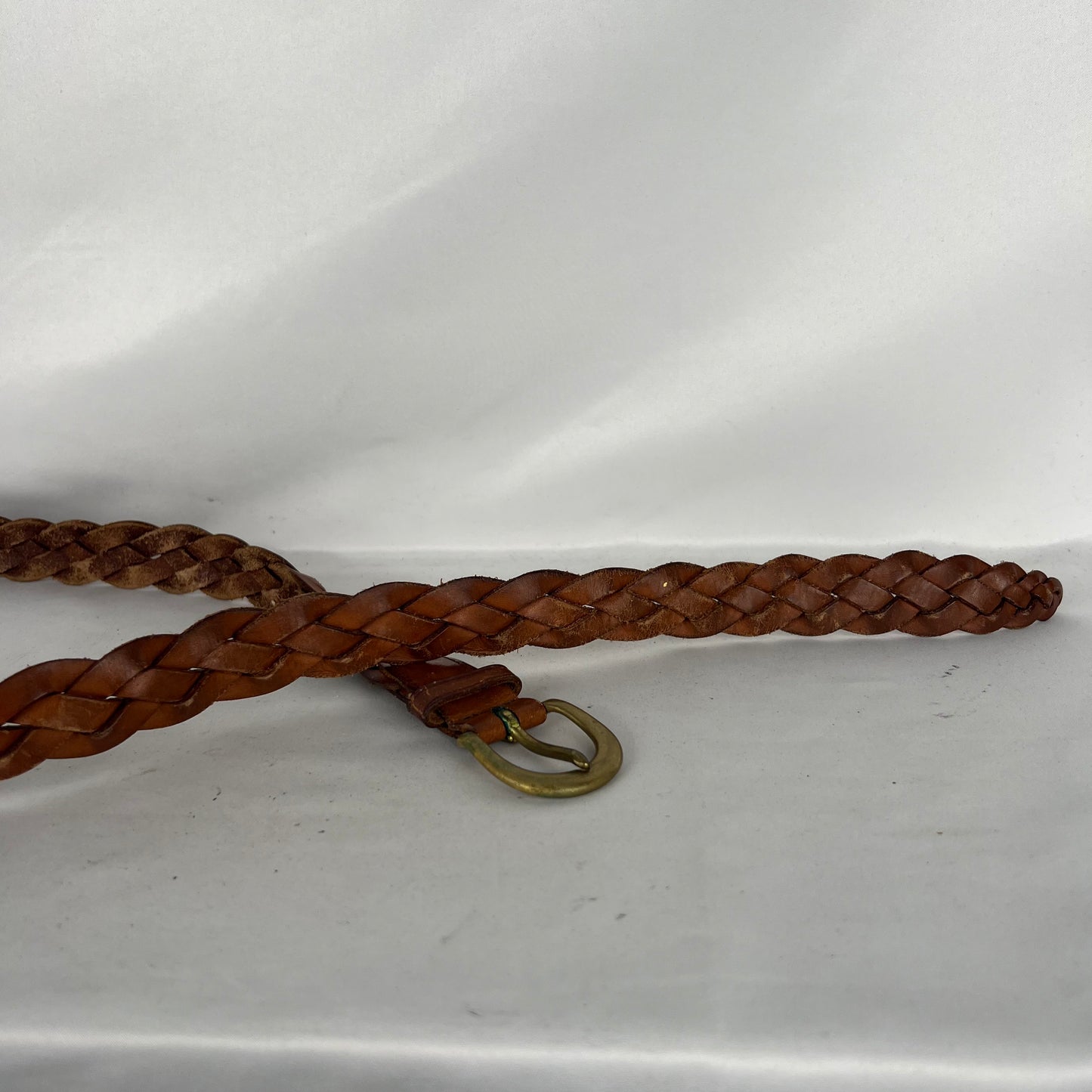80s Eddie Bauer Braided Leather Belt- 32"-36"