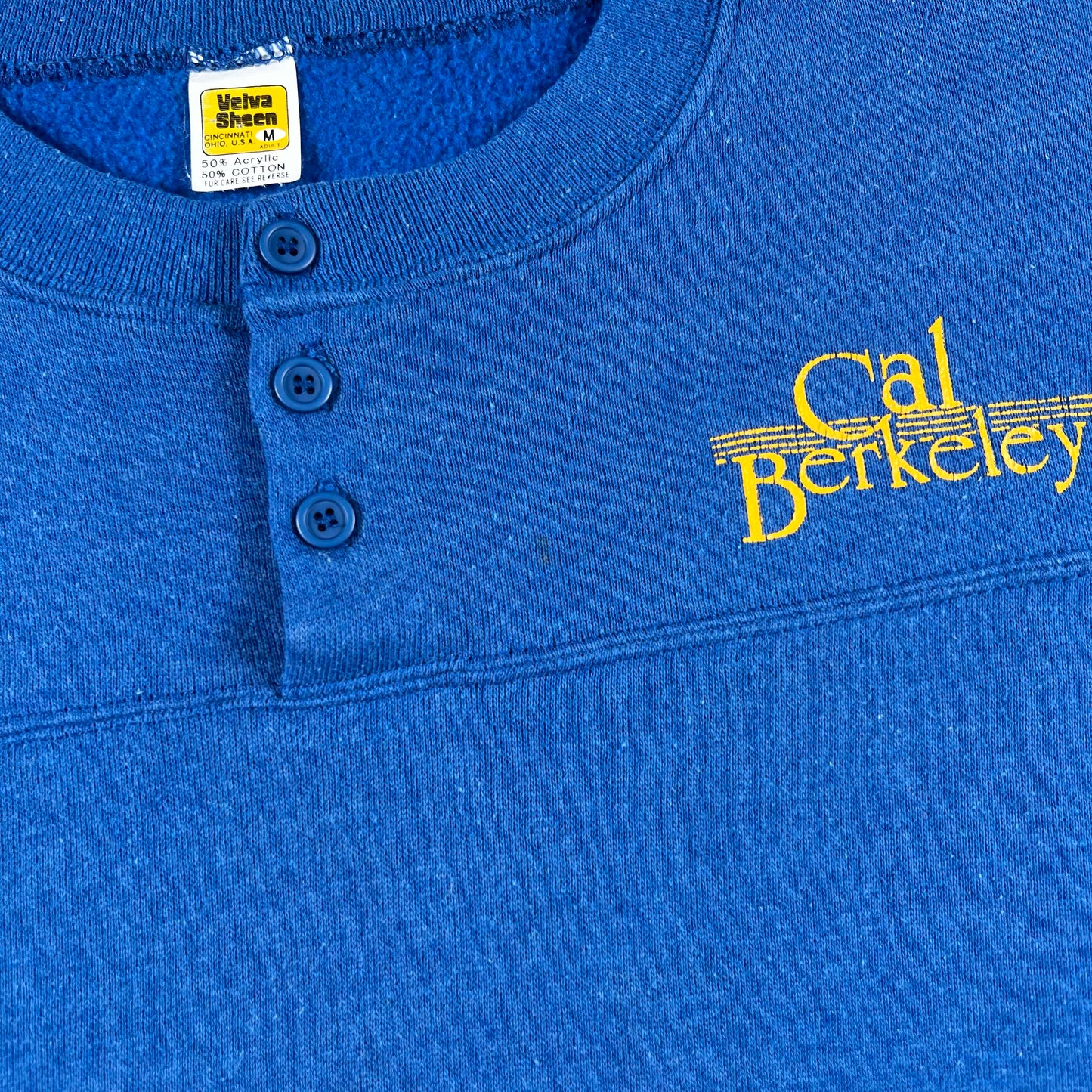 70s/80s Cal Berkeley Henley Sweatshirt- M