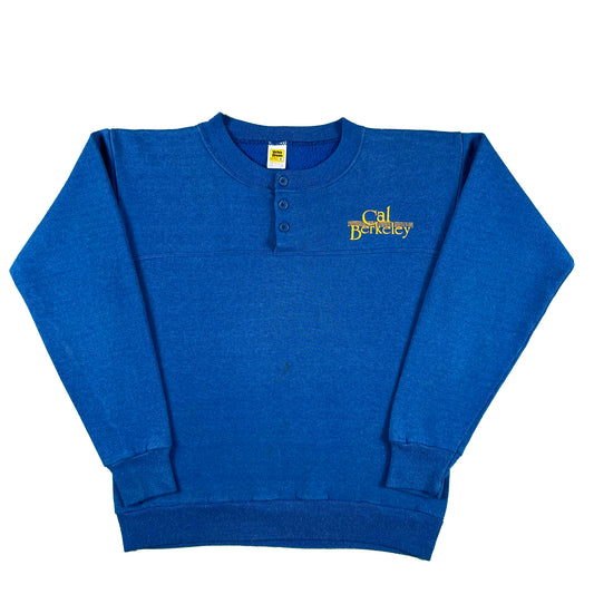 70s/80s Cal Berkeley Henley Sweatshirt- M