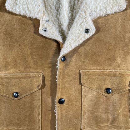 60s Sherpa Lined Suede Jacket- L