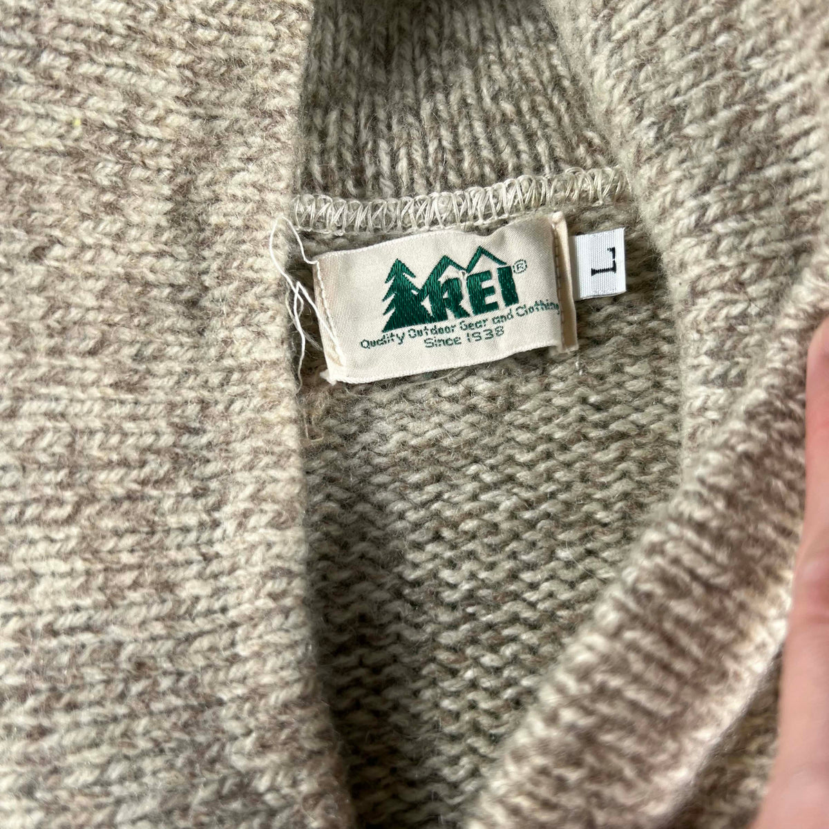70s/80s REI Shawl Collar Sweater- L
