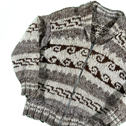 50s Homemade Cowichan Sweater- XL