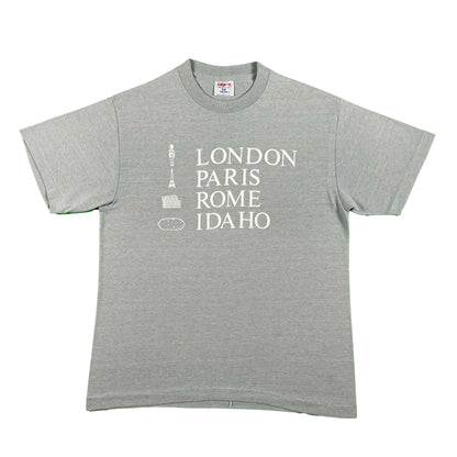 80s London, Paris, Rome, Idaho Tee- L