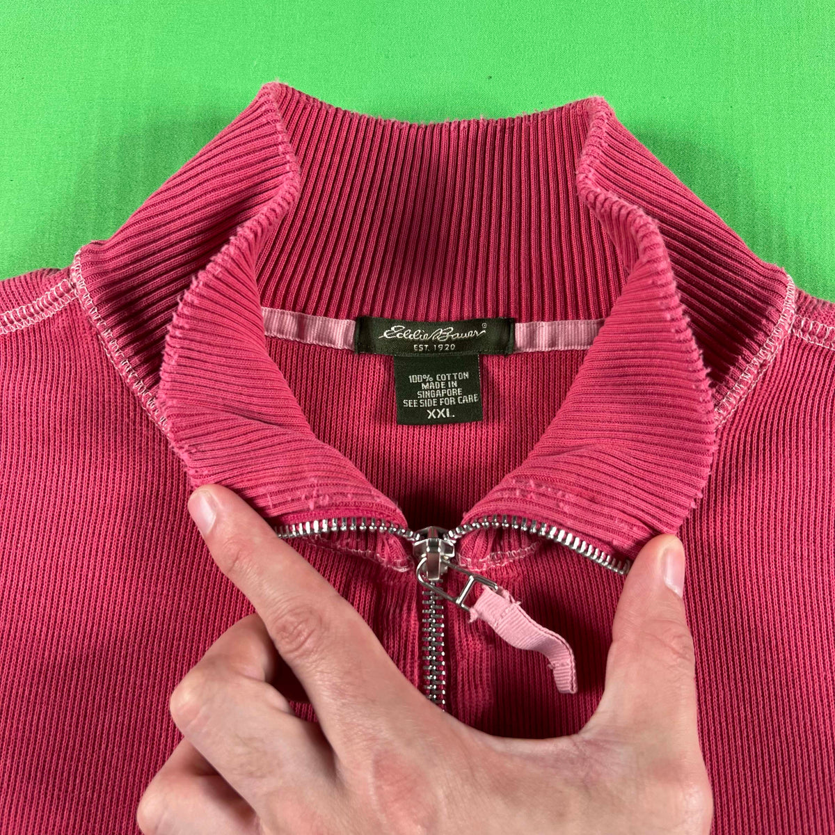 00s Eddie Bauer Dark Bubblegum Pink 1/4 Zip- L