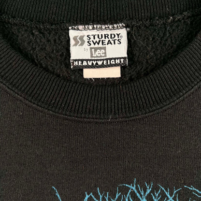 90s Faded Black Wolves Sweatshirt- XL