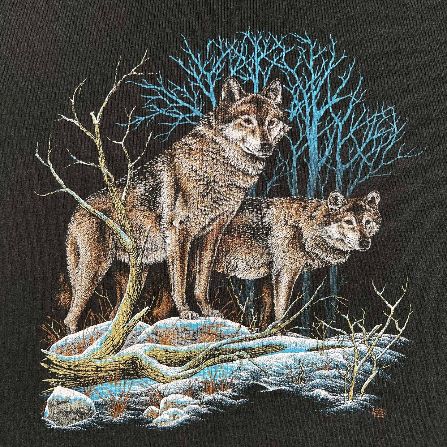 90s Faded Black Wolves Sweatshirt- XL