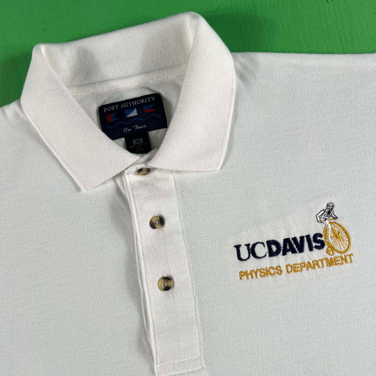 90s UC Davis Physics Polo Shirt- M