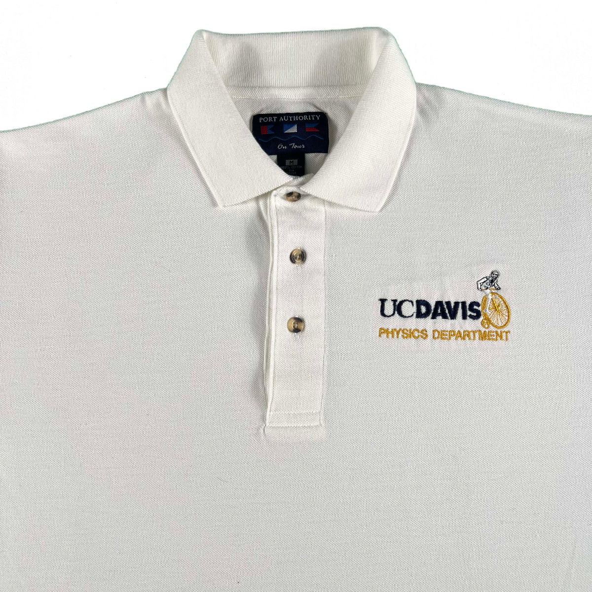 90s UC Davis Physics Polo Shirt- M