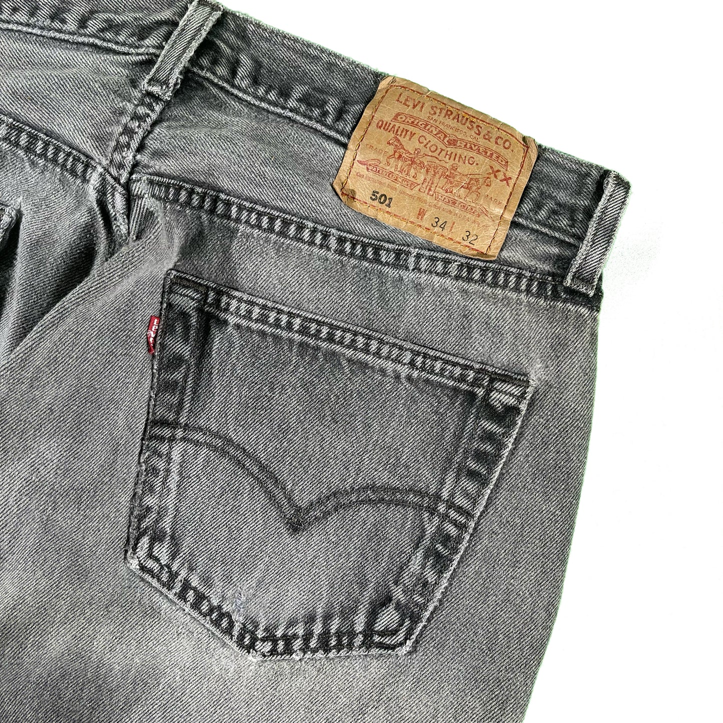 90s Sun Faded Black Levi's 501s- 32x30.5