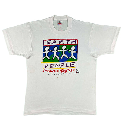 90s Earth People Stronger Together Tee- L