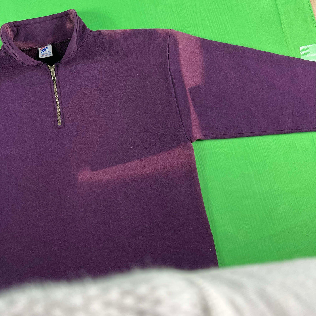 90s Sun Faded 'WAGONS HO!' 1/4 Zip Sweatshirt- L