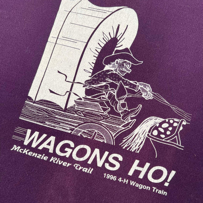90s Sun Faded 'WAGONS HO!' 1/4 Zip Sweatshirt- L