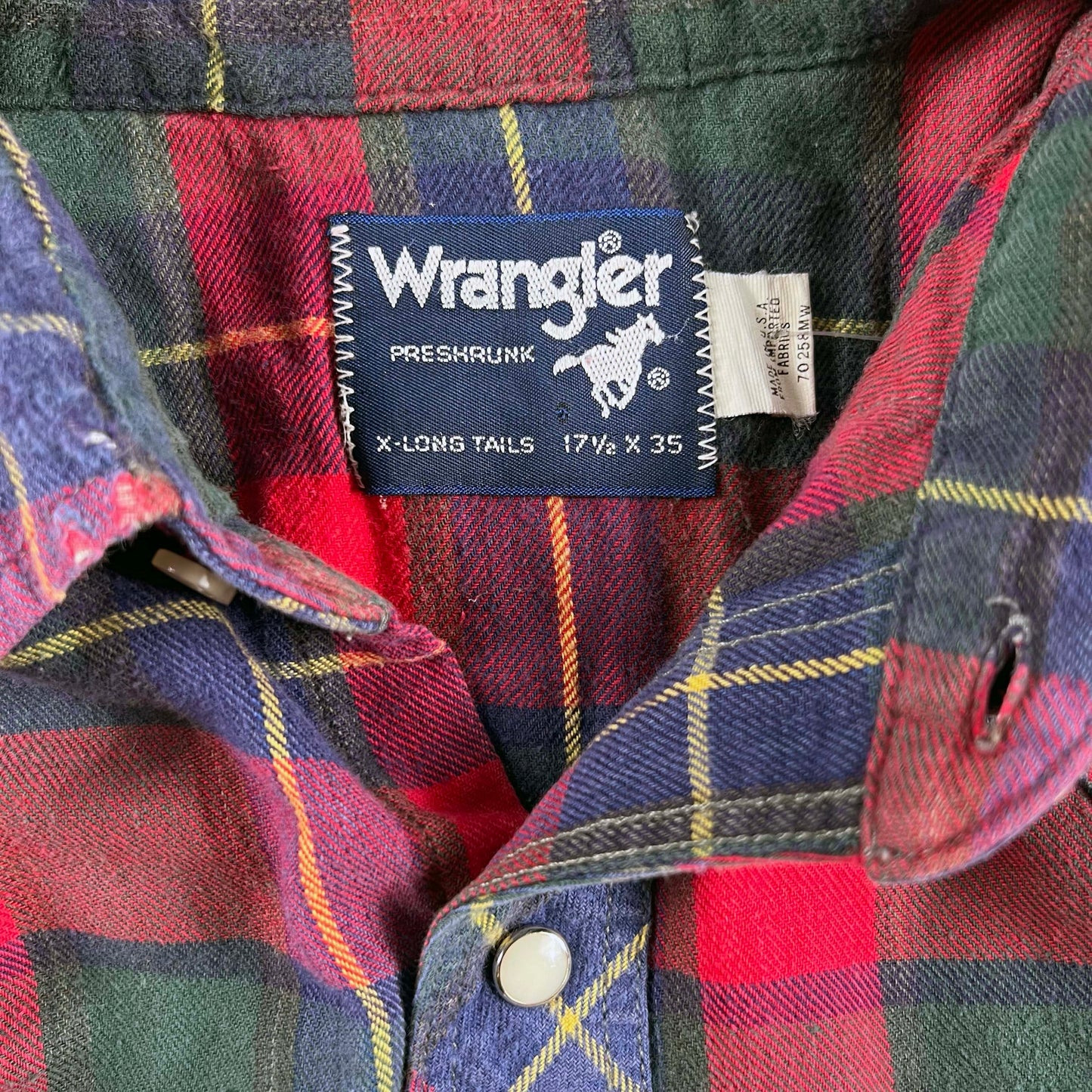 Vintage 100% Cotton Wrangler Western Flannels- SELECT SHIRT