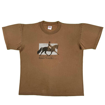 90s Sun Faded 'Dances With Hooves' Horse Tee- L
