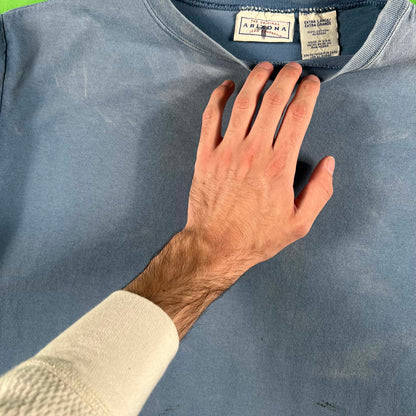 90s Sun Faded Blank Blue Tee- L