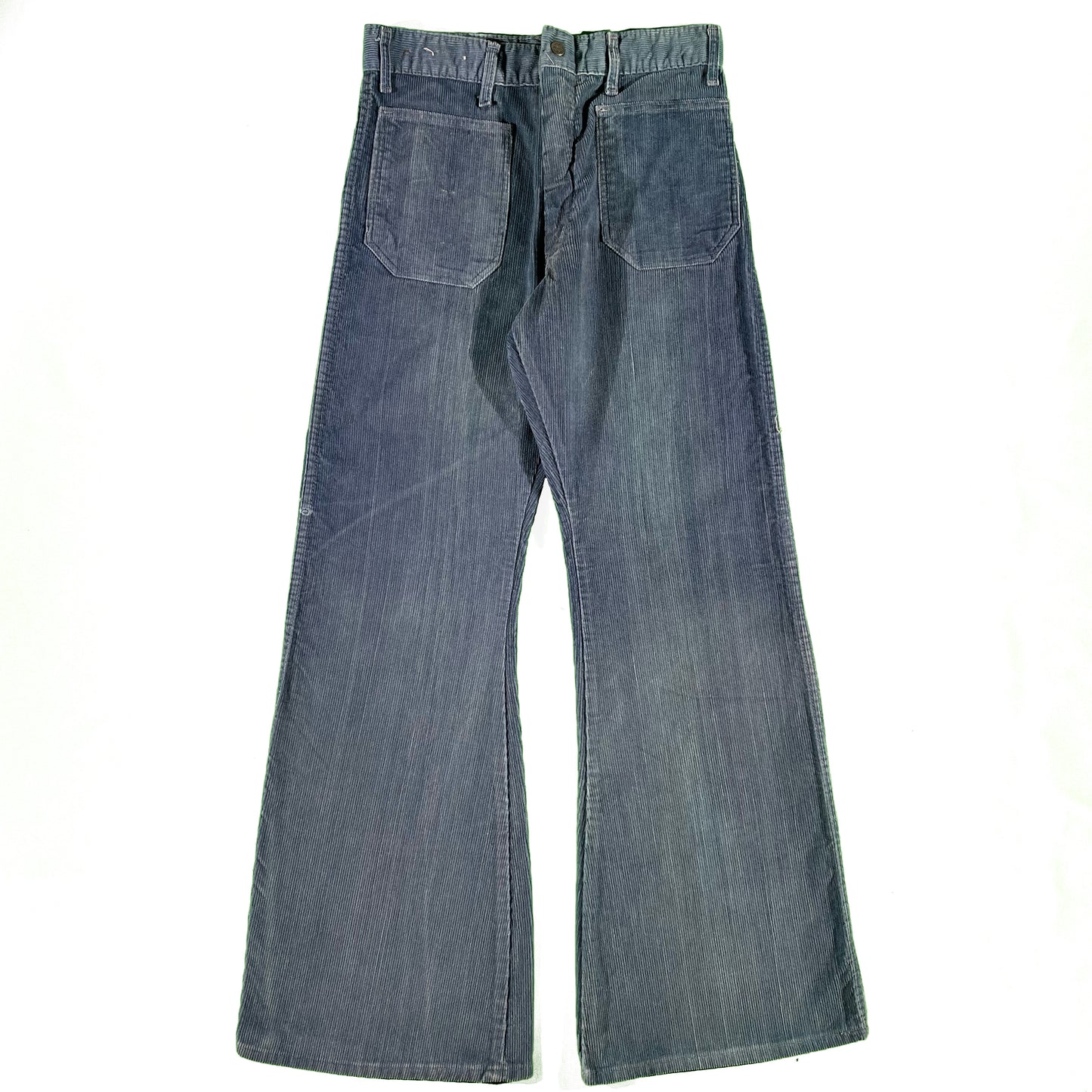 70s Nav Dungaree Corduroy Bell Bottoms- 30x30