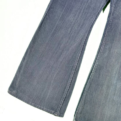 70s Nav Dungaree Corduroy Bell Bottoms- 30x30