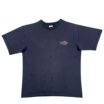 00s Sun Faded Navy Fish Tee- M