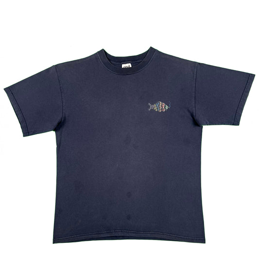 00s Sun Faded Navy Fish Tee- M
