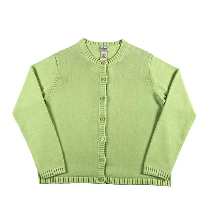 00s L.L. Bean Matcha Green Cotton Knit Cardigan- S