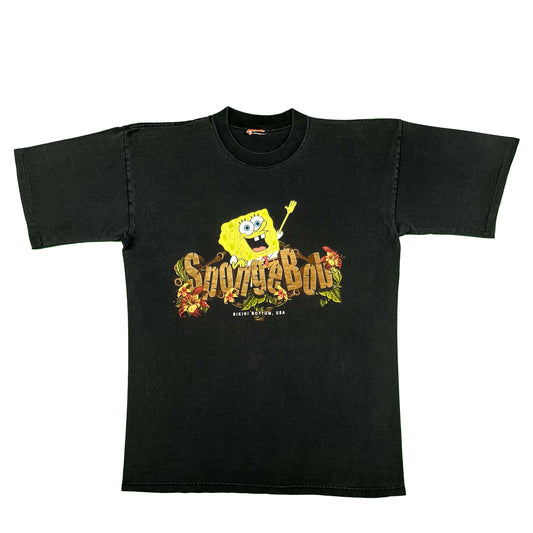 90s/2000s Faded Black Spongebob Bikini Bottom Tee- M