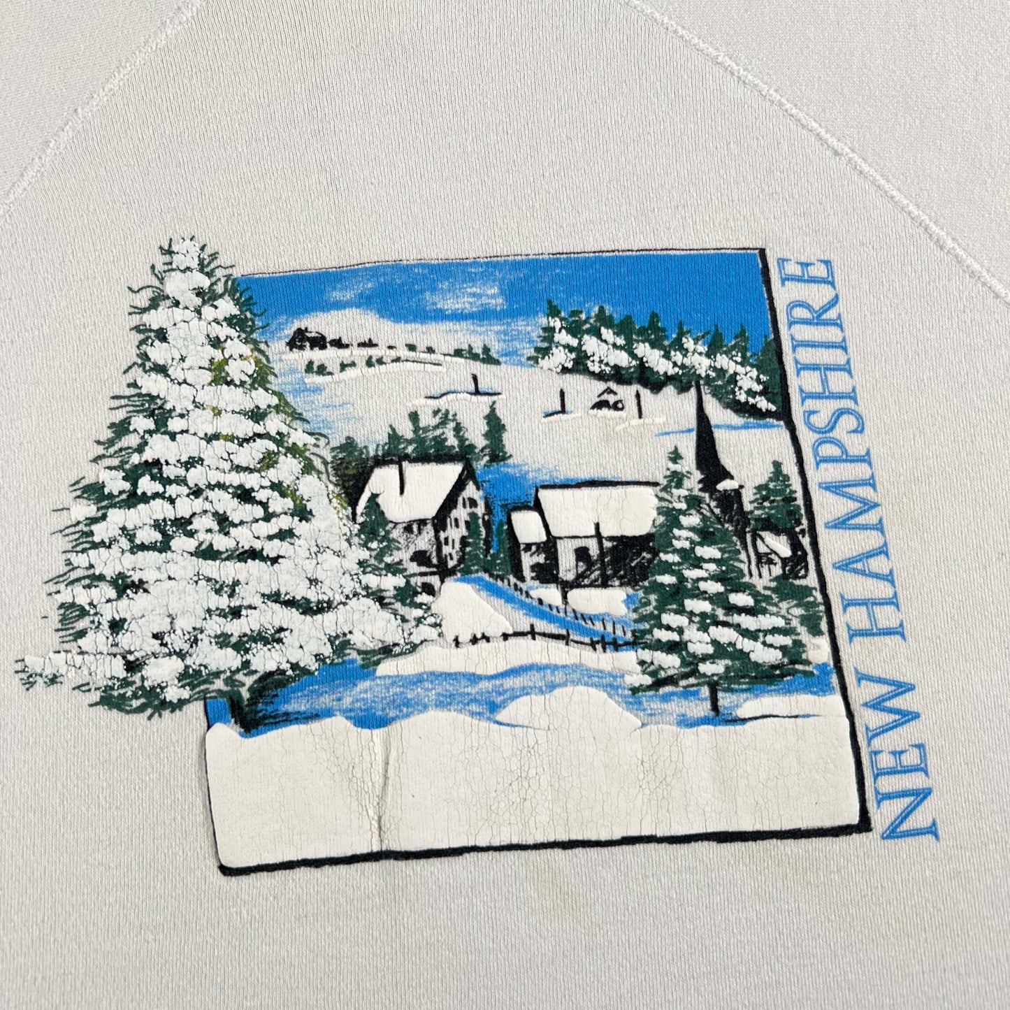 80s Snowy New Hampshire Scene Sweatshirt- XL