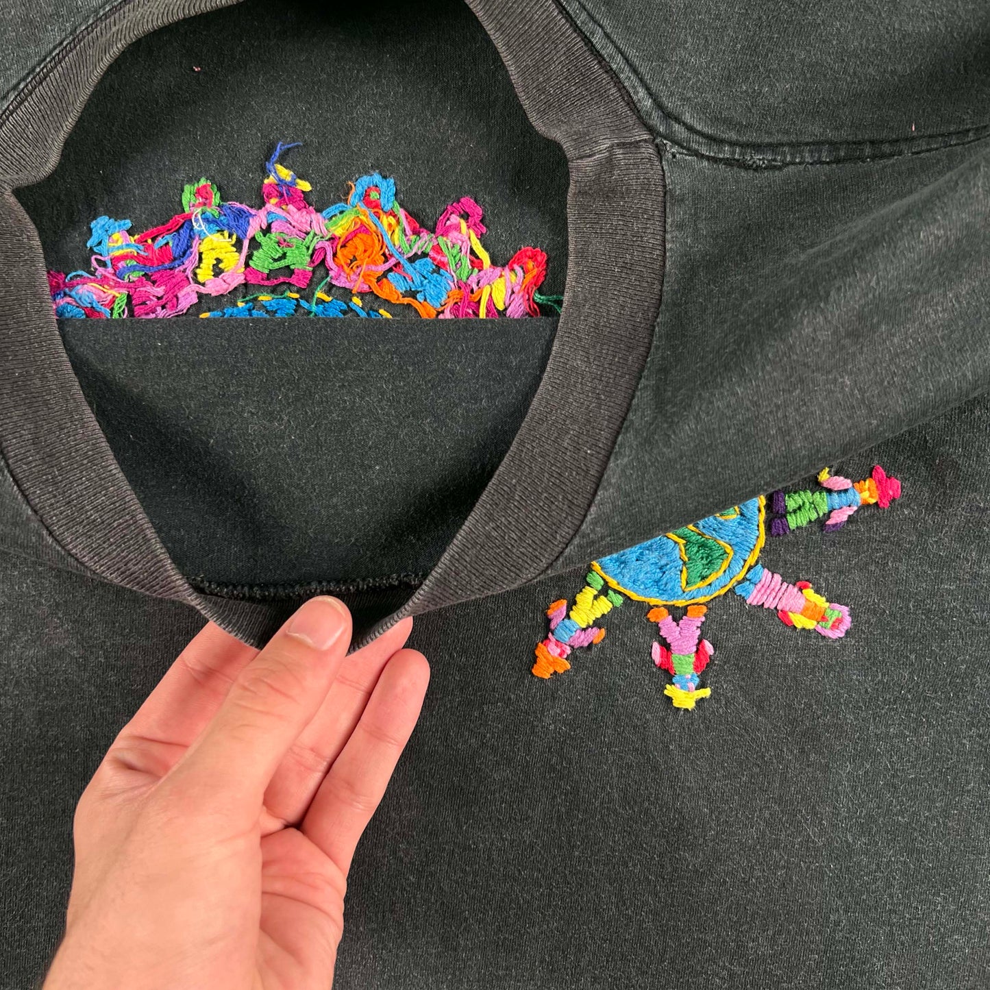 90s Hand Stitched World Love Tee- L